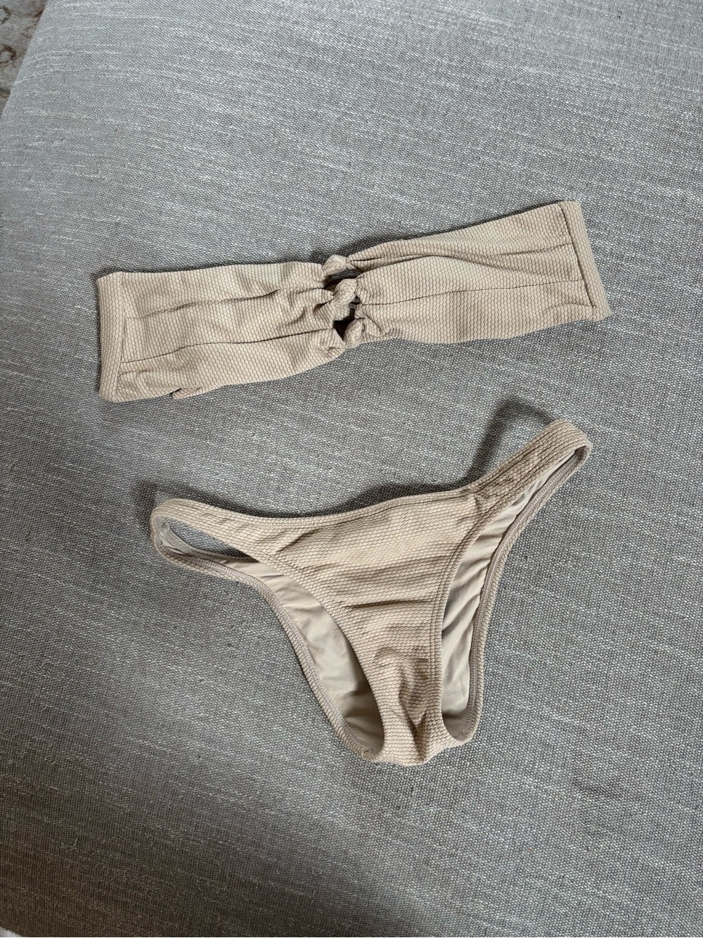 PilyQ Beige Bandeau Bikini Set